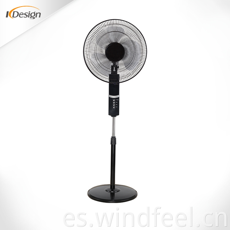 Buena venta de 16 pulgadas Control remoto a través de los ventiladores de pie alto RPM Energía Ahorro de energía Ventilador de pie con temporizador